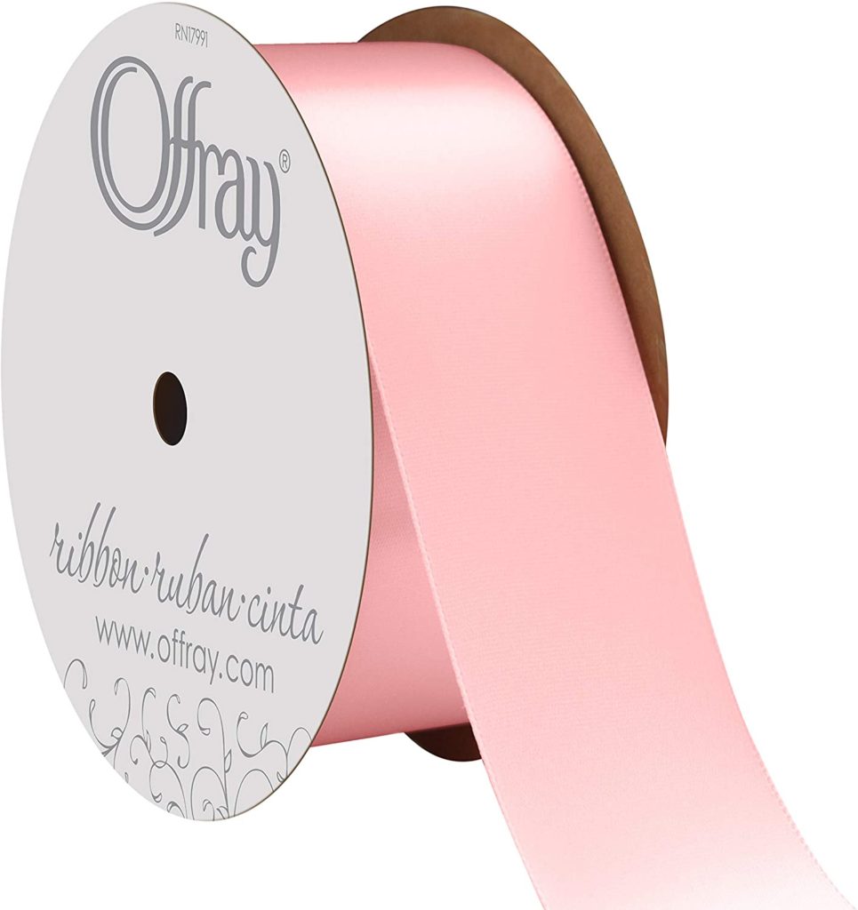 Offray Berwick 1.5" Wide Double Face Satin Ribbon, Light Pink, 10 Yds
